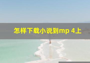 怎样下载小说到mp 4上